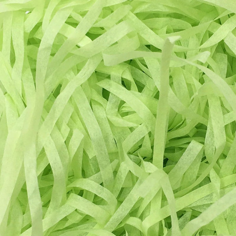JINZOFLY Easter Grass, 100g Shredded Paper for Gift Box, Crinkle Cut Paper Shred Filler for Gift Wrapping & Basket Filling(Light Green) - Image 1